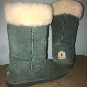 Camo- green + beige fur Bearpaw boots